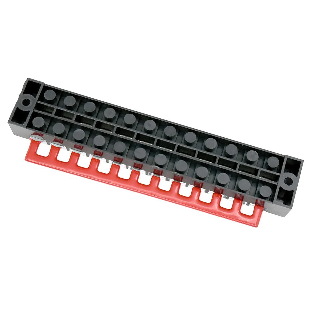 12 Way  35 Amp Distribution Busbar With Cover and Link Strip - Image 2