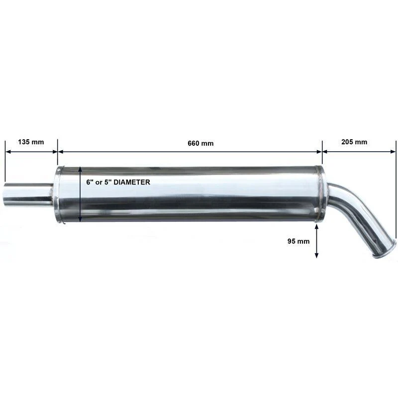 7" Stainless Steel Cylindrical Exhaust Silencer - Image 6