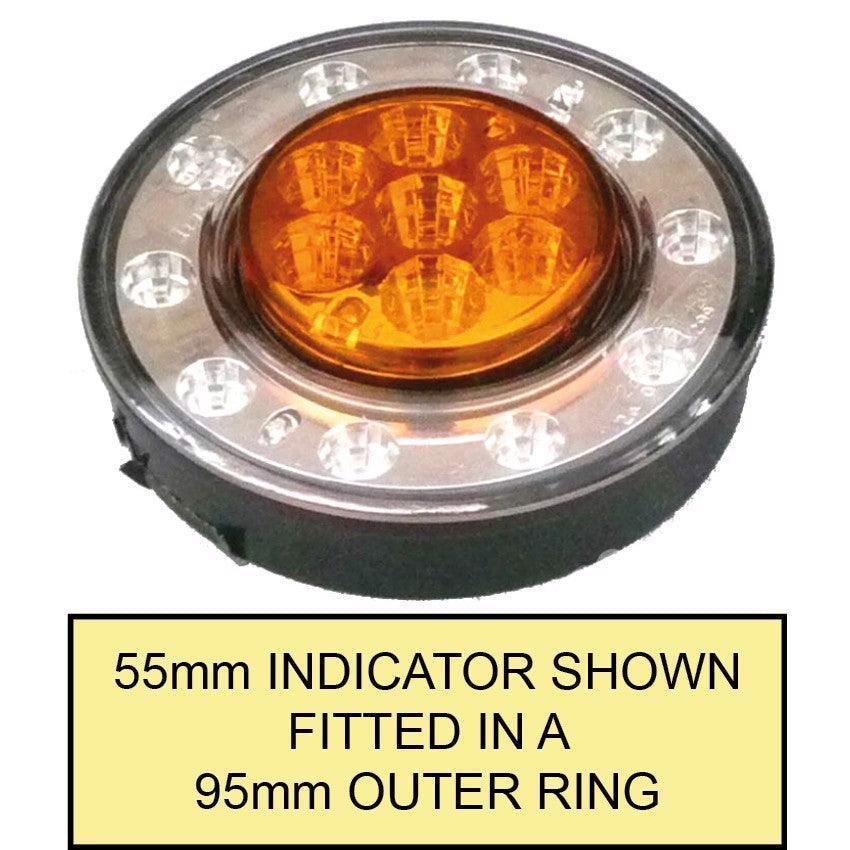 95mm LED Dual Concentric Lamp Outer Ring Clear Lens Stop and Tail - Image 6