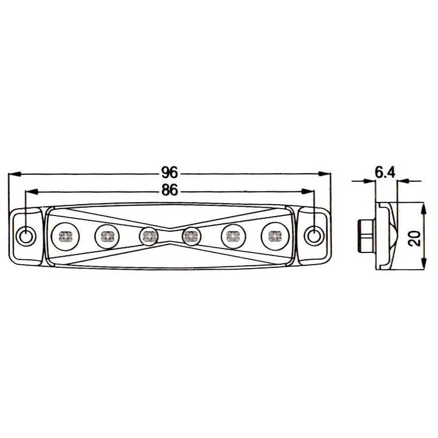 96mm Amber LED Side Marker / Side Repeater - Image 4