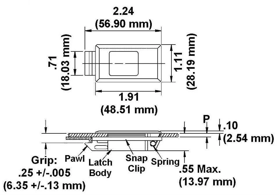 ABS Slide Latch Panel Thickness 1.4-1.7mm - Image 4