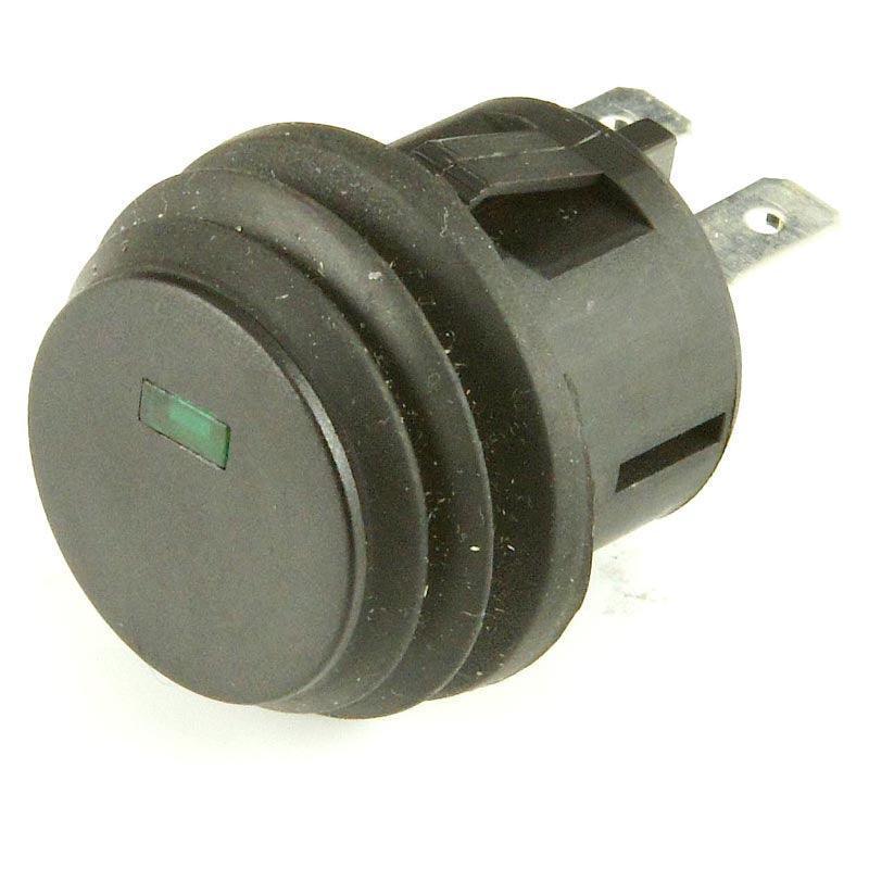 Black LED Illuminated Latching Push Button Switch Green - Image 2