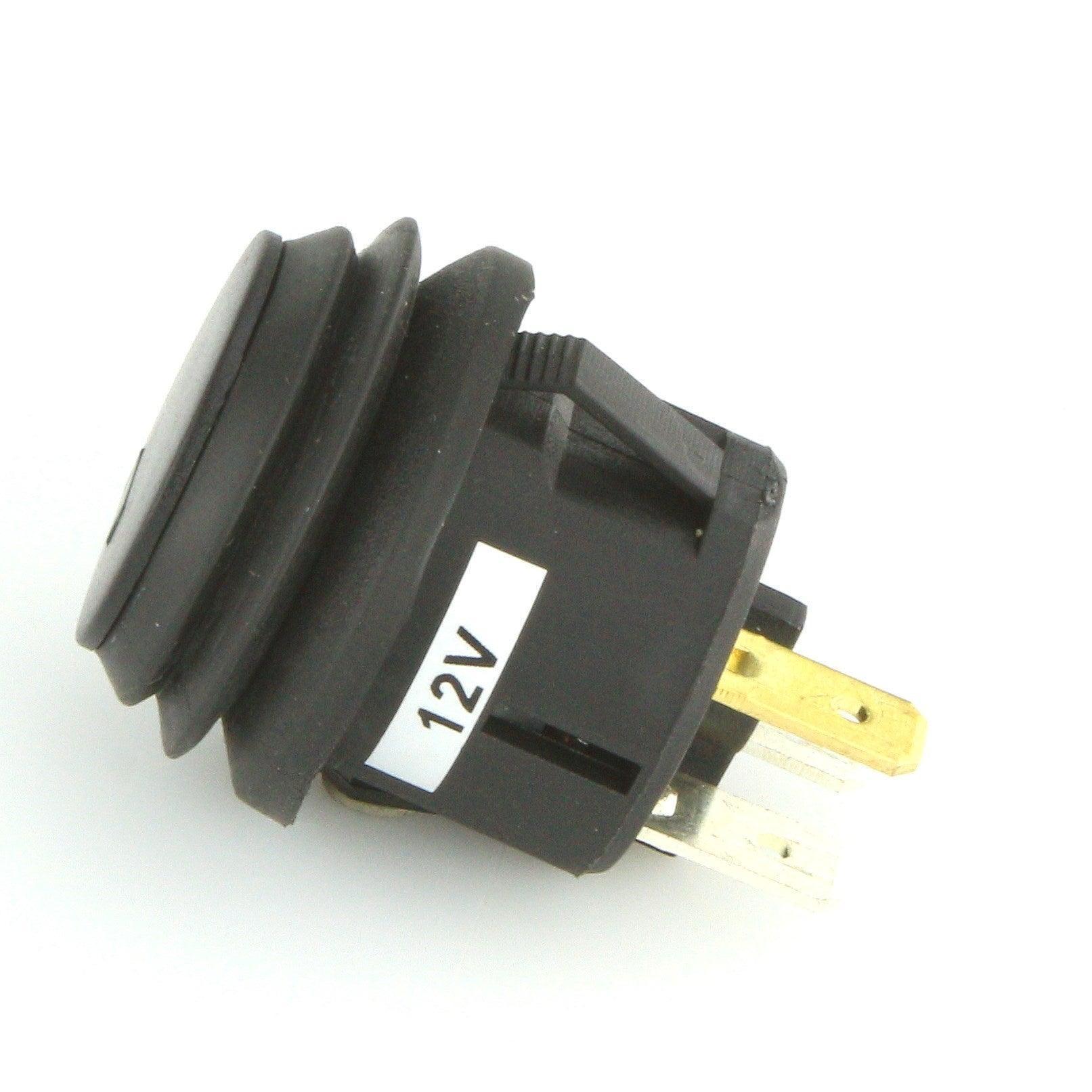 Black LED Illuminated Latching Push Button Switch Green - Image 3
