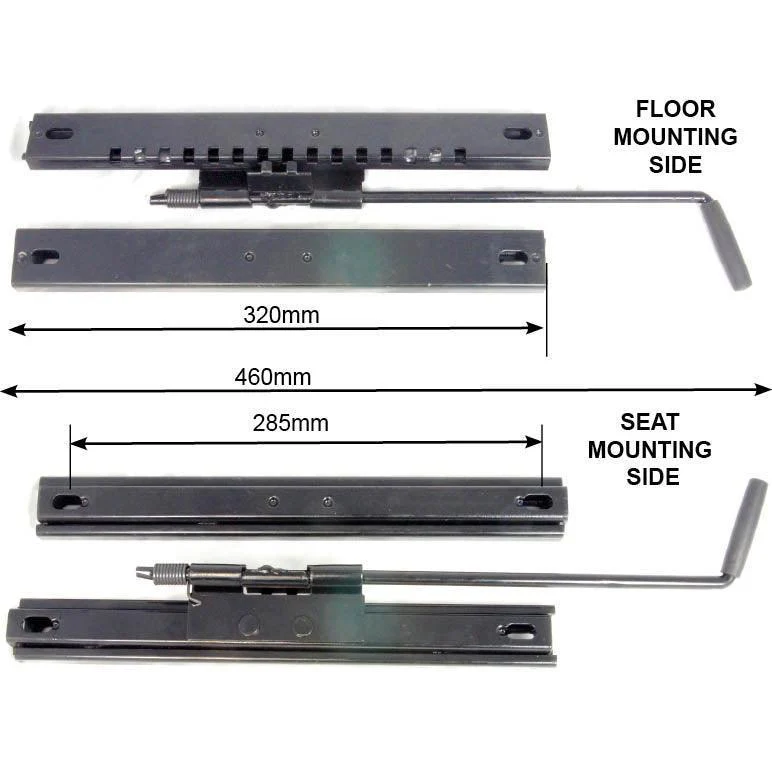 Black Seat Runners Pair (ONE SEAT) Single Lock Right Hand - Image 2