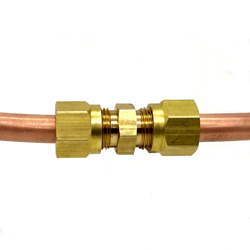 Brass Compression Union For 6mm Copper , Nylon or Steel Pipe - Image 3