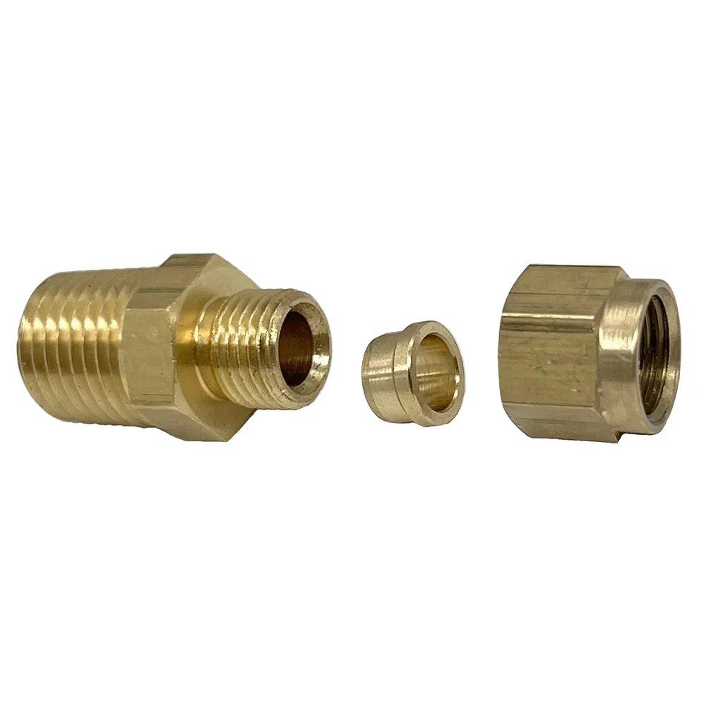 1/4" NPT Brass Compression Union For Adjustable Fan Thermostat Probe - Image 3