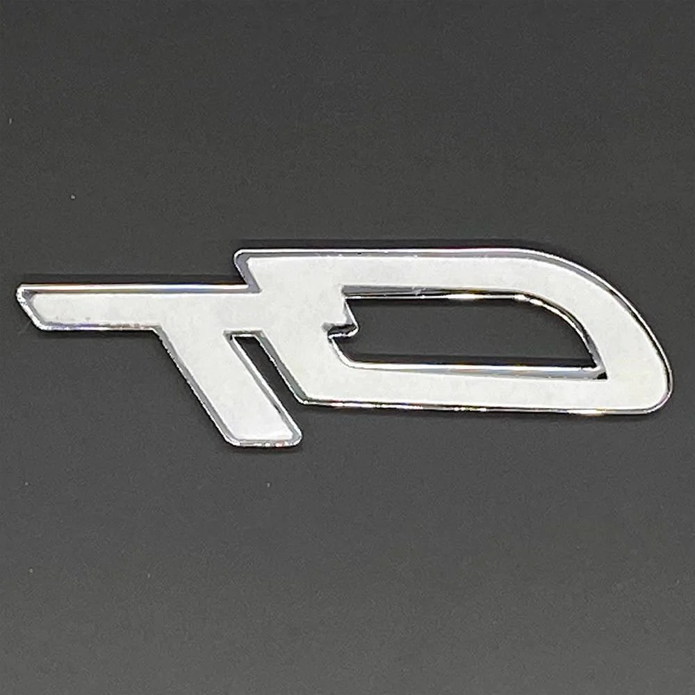 Chrome and Black Enamel Self Adhesive Script GT Badge - Image 2