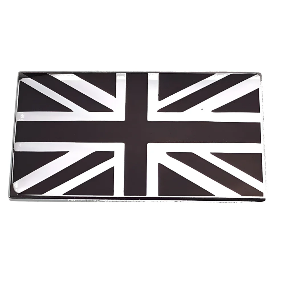 Chrome and Black Union Jack Emblem
