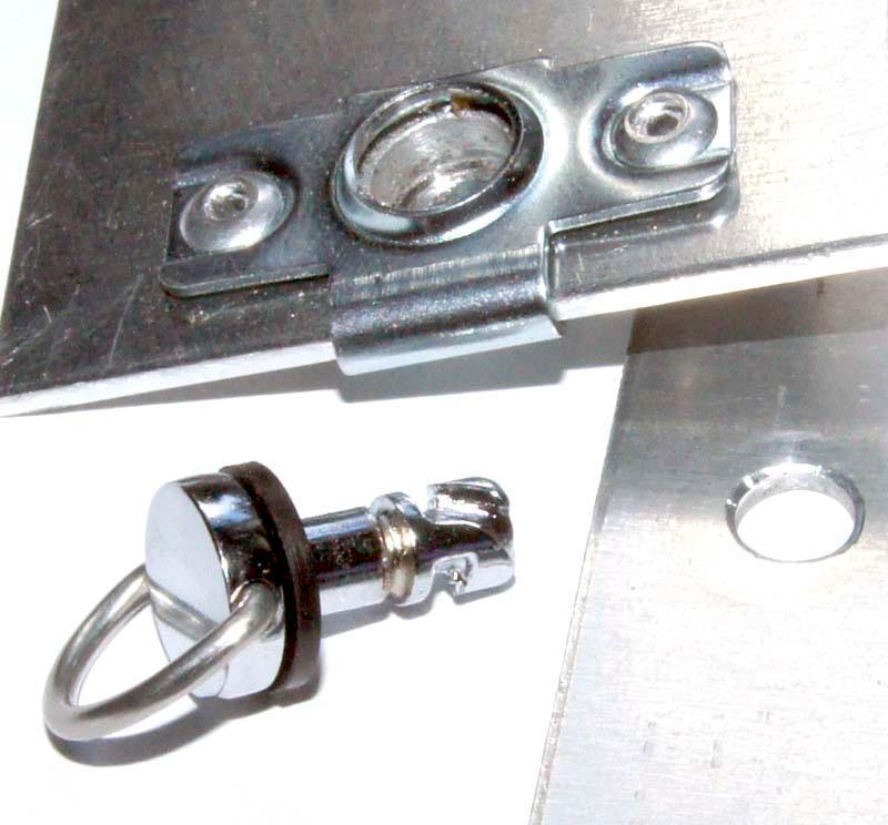 Chrome Quarter Turn Fastener with Rivets For 10mm Top Panels - Image 5