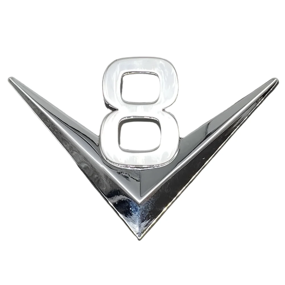 Chrome V8 Script Badge Self-Adhesive