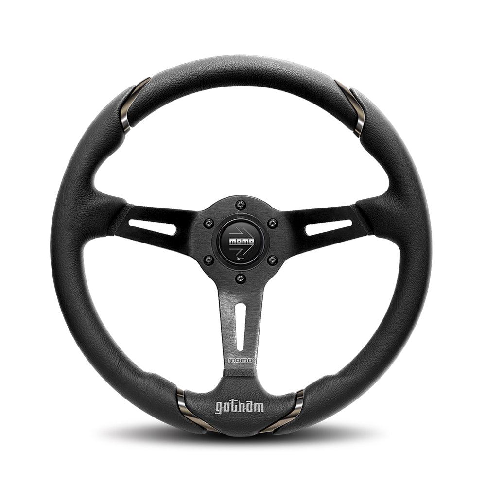 MOMO Gotham Steering Wheel 350mm Black Leather
