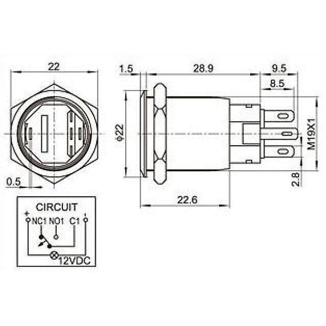 Hazard Switch Illuminated Black Bezel - Image 5