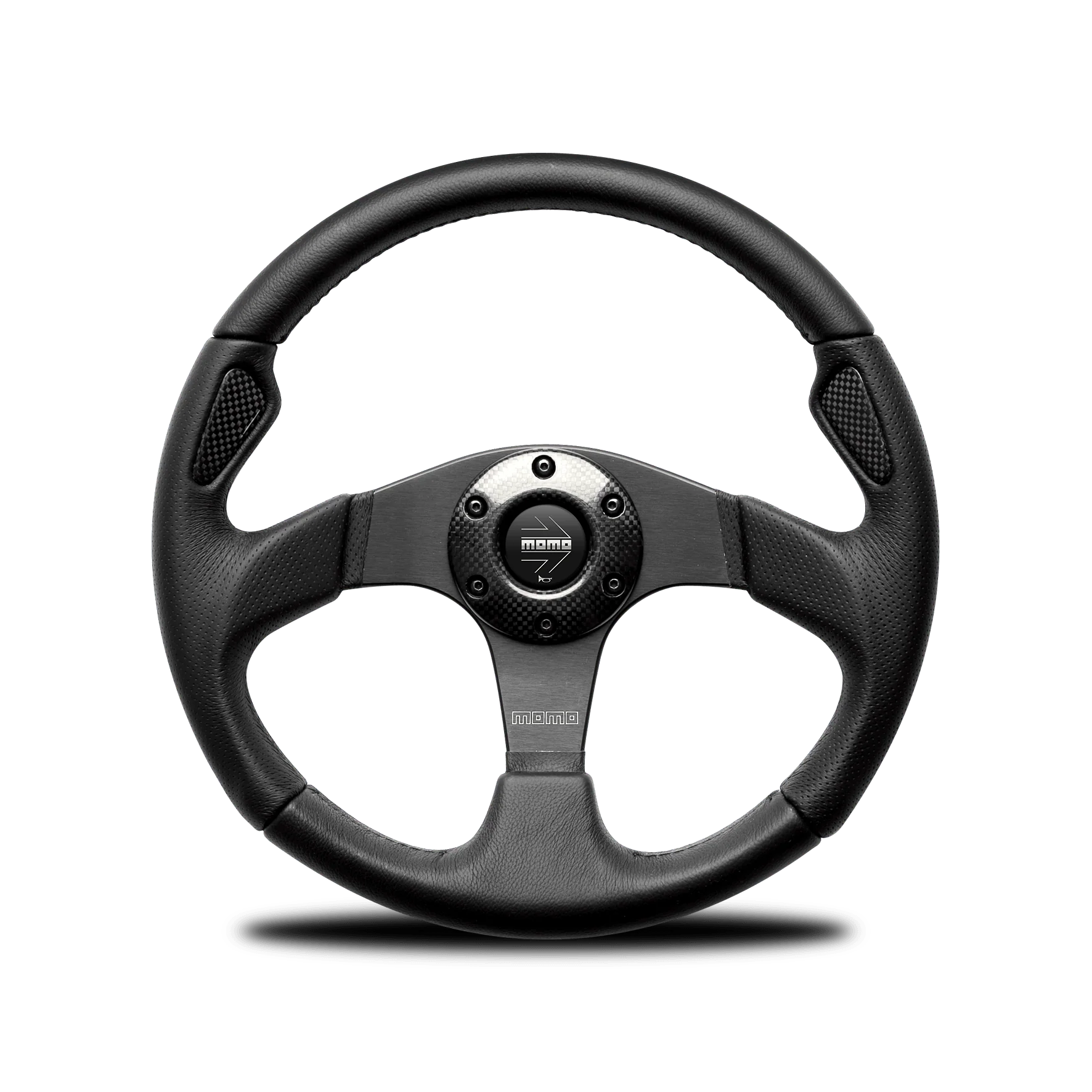 MOMO Jet Black Leather Steering Wheel 350mm