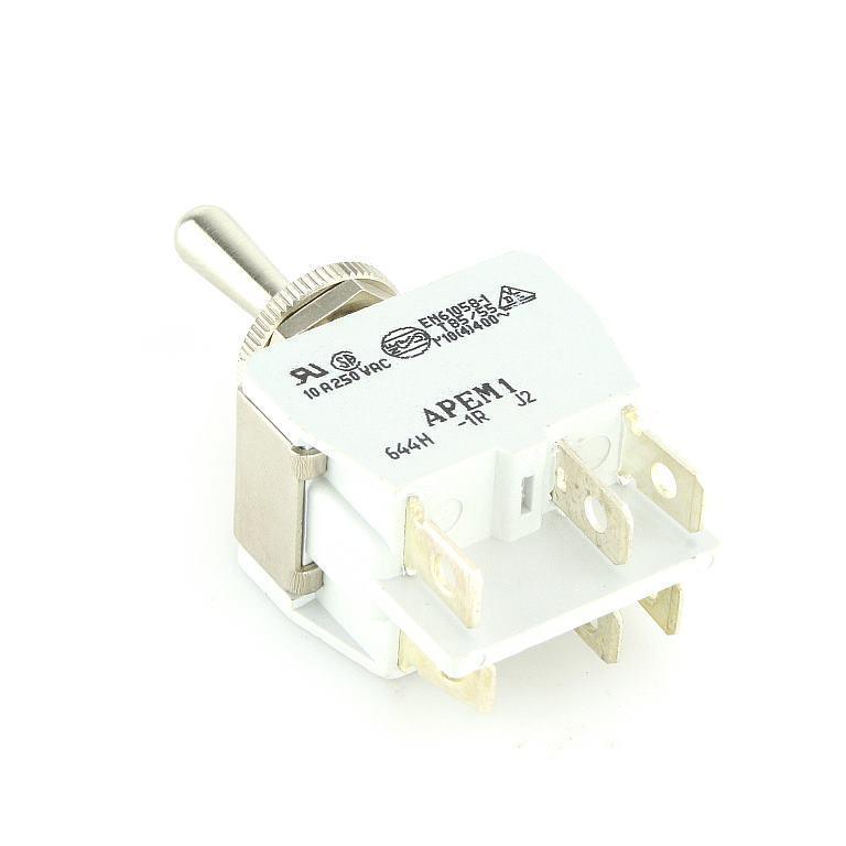 Knurled Ring Toggle Switch On(spring return)-Off-On (spring return)  Double Pole - Image 3