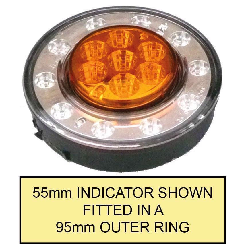 LED 55mm Stop/Tail Red Lens Pair - Image 9