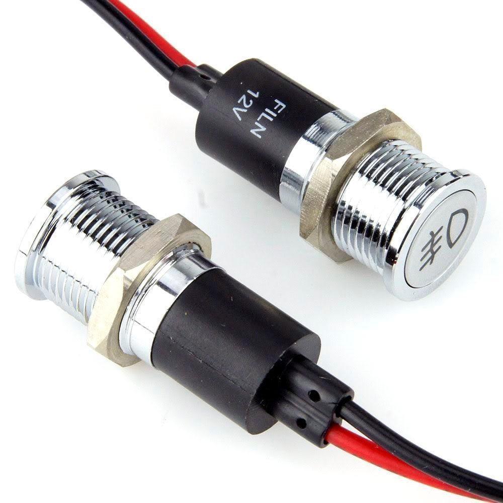 Flush Bezel Chrome LED Warning Light Battery Ignition - Image 5