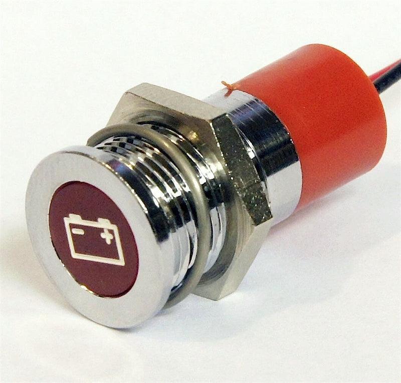 LED Chrome Bezel Warning Light BRAKE Red - Image 2
