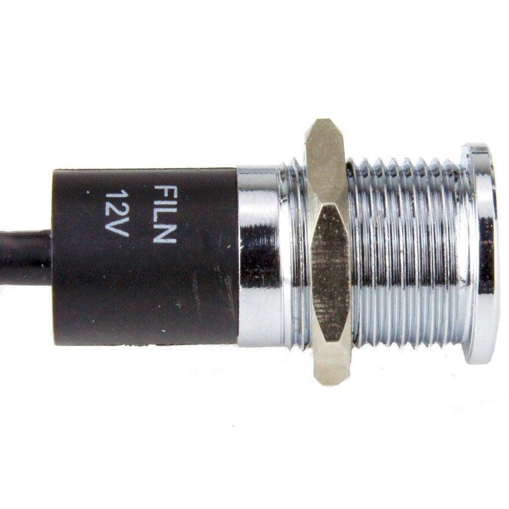 Flush Bezel Chrome LED Warning Light Oil - Image 4