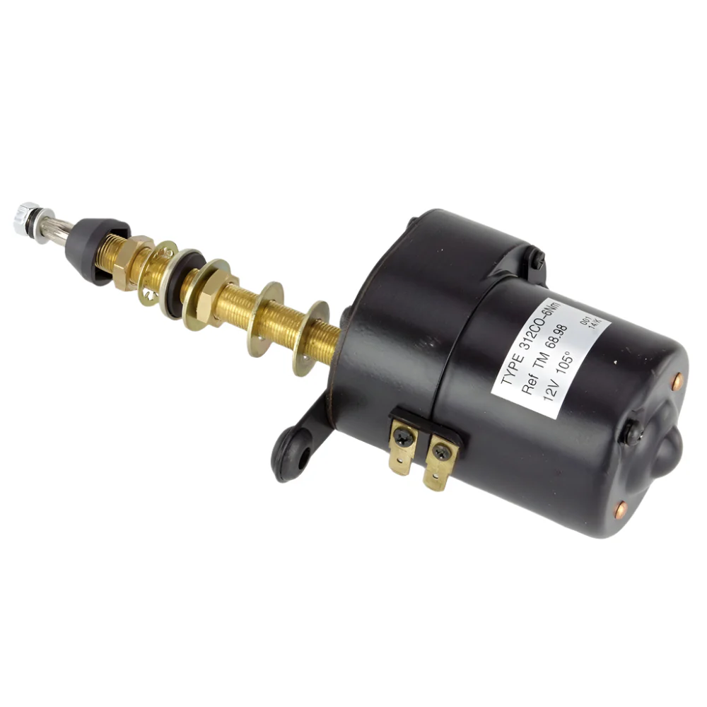 Long Shaft Compact Wiper Motor 105 degrees Black