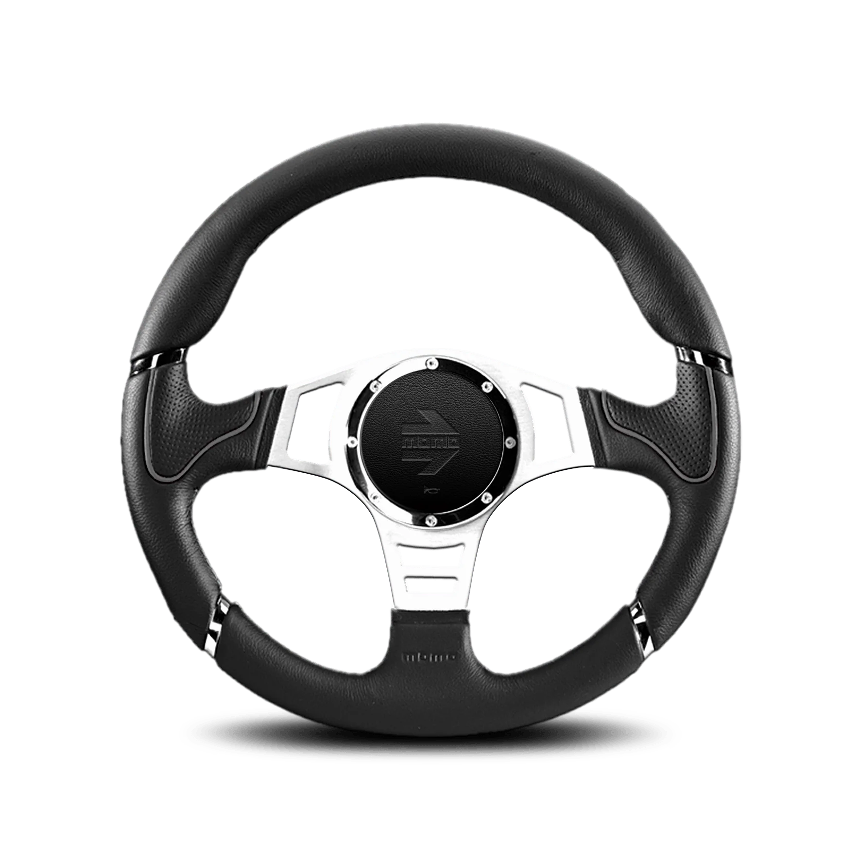 MOMO Millenium Sport Steering Wheel - Black/Grey Leather 350mm