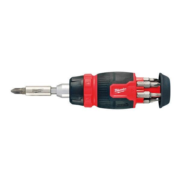 Milwaukee 8-in-1 Compact Ratcheting Multi-Bit Screwdriver with In-Handle Storage