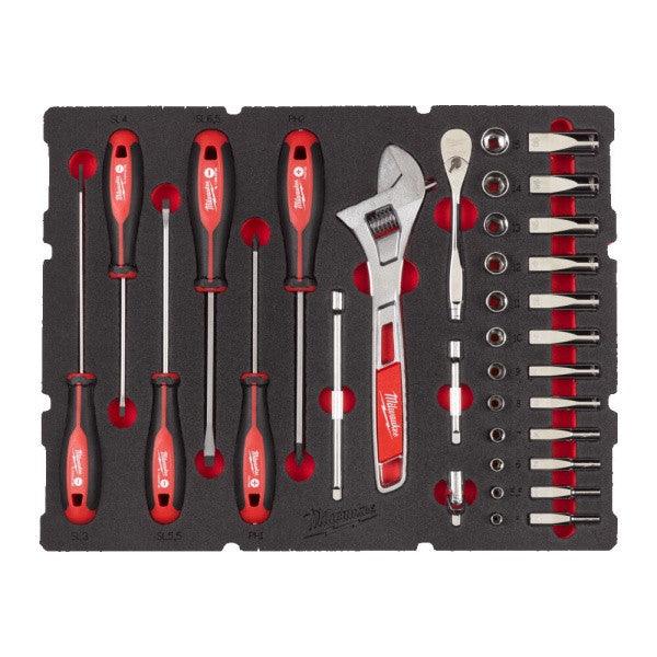 Milwaukee PACKOUT 35-Piece 1/4" Drive Socket Set with Ratchet, Screwdrivers & Wrench