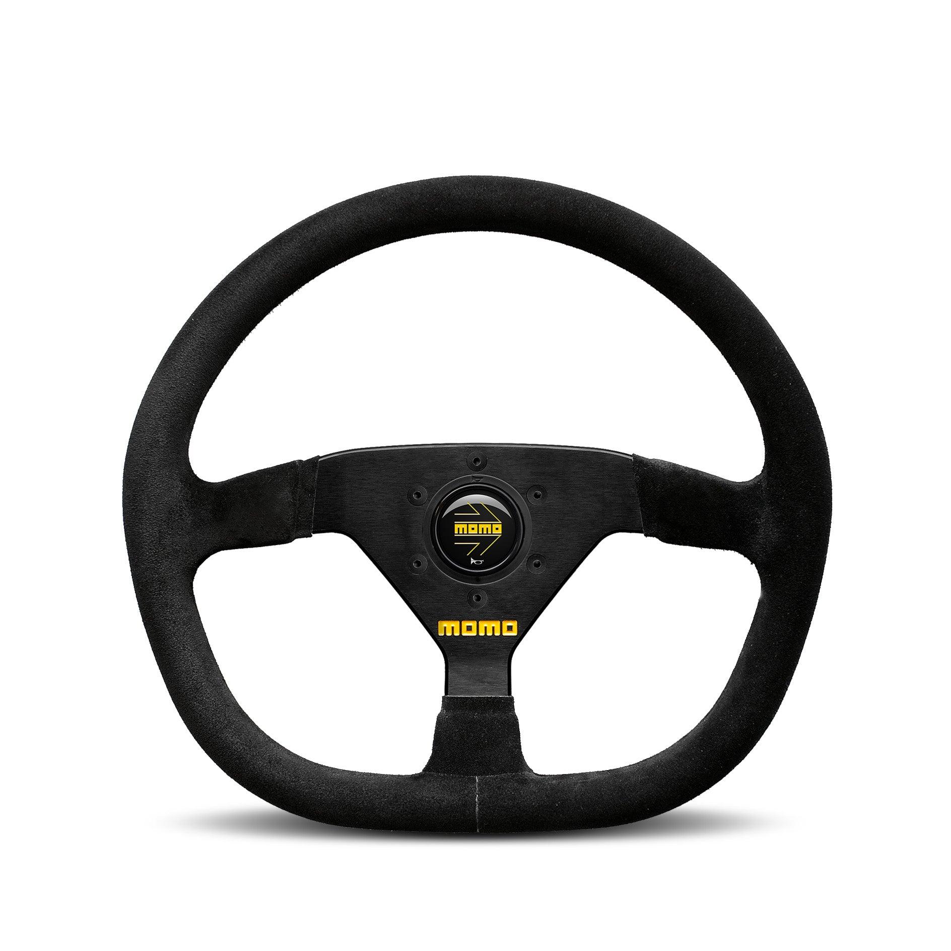 MOMO MOD.88 320mm Flat Bottom Racing Steering Wheel - Black Suede