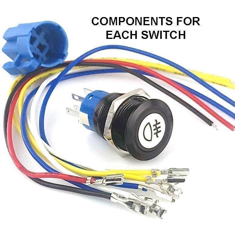 Plain Momentary Switch Illuminated Black Bezel - Image 8