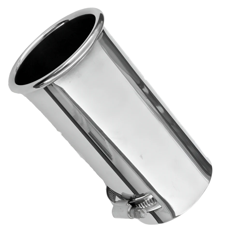 Polished Stainless Outwardly Rolled Beaded Tailpipe 69mm
