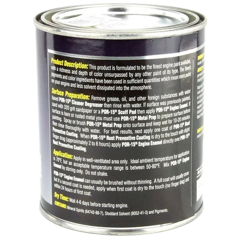 POR 15 Brush-on Engine Enamel Paint (3 COLOURS) - Image 2