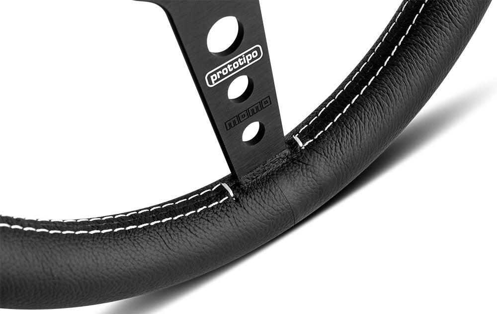 MOMO Prototipo 320mm Leather Steering Wheel - Black - Image 3