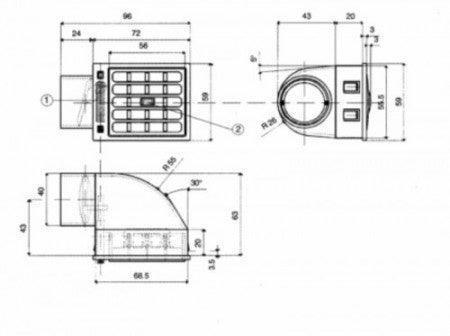 Rectangular Dash Face Vent Left Hand 72mm - Image 3