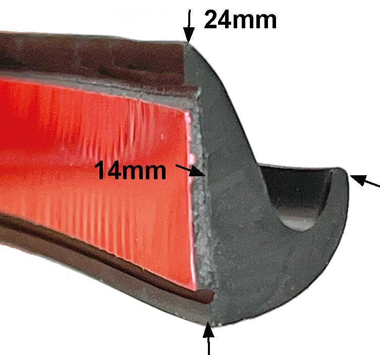 BLACK Rubber Self-adhesive Gutter Trim - Image 2