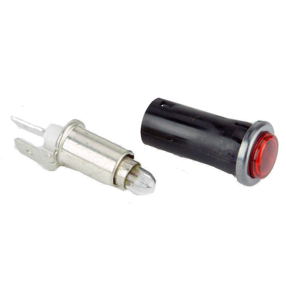 Small Bright Chrome Bezel Red Warning Light Replaceable Bulb - Image 3