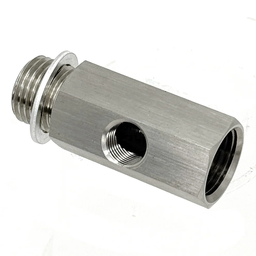 Stainless Steel Oil Pressure T Piece M16 x 1.5 Male and Female 1/8" NPT in the side