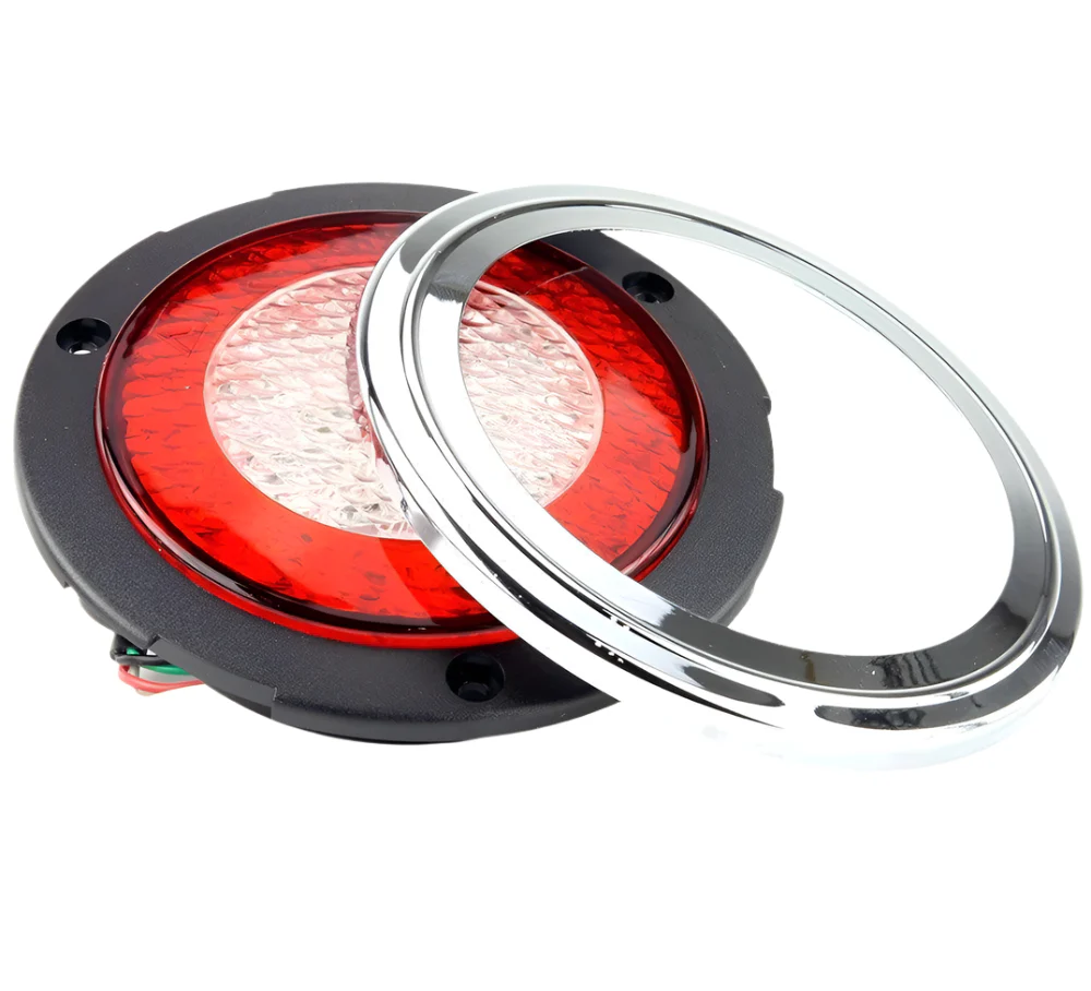 Flush Mount LED Stop Tail Indicator Rear Light with Chrome Bezel - Image 2