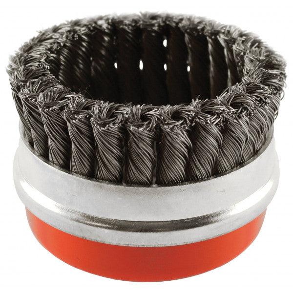 Twist Knot Cup Brush - Removes Slag, Rust & Paint, M10 and M14, 70mm and 95mm