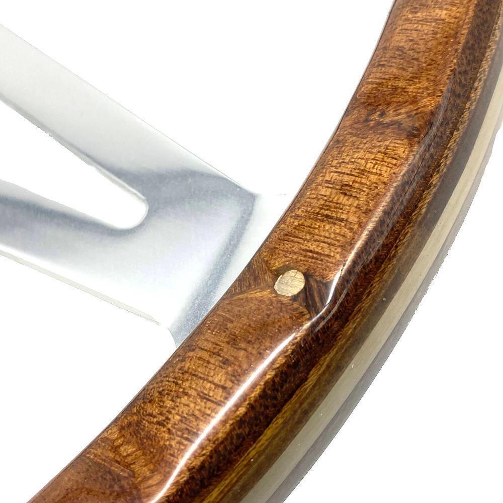 Wood Rim Steering Wheel. 101mm PCD  4 Diameters - Image 4