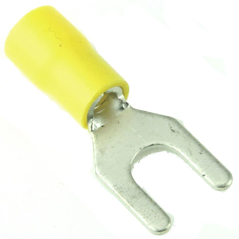 Yellow Pre Insulated Crimp Fork Terminals 50pcs - Image 2